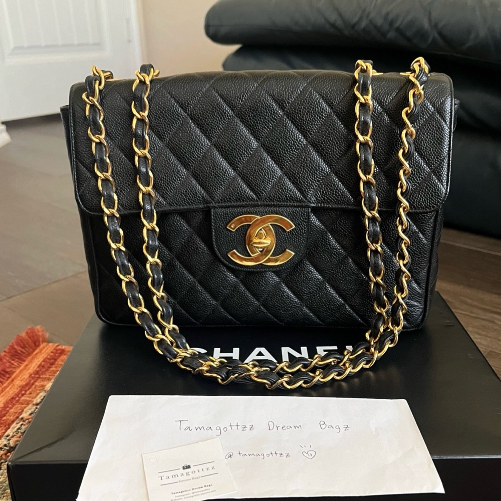 ❌SOLD-payment plan❌ Chanel Classic Vintage Jumbo Caviar Single Flap Bag